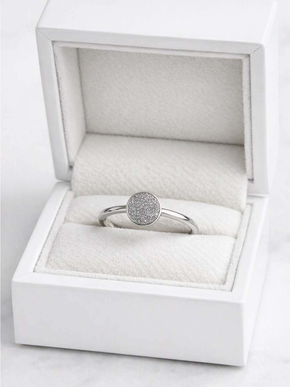 5/$25 Dainty Silver Band Ring With Delicate Glitter Ornament Size 10